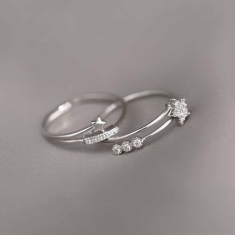 Japanese Light Luxury Meteorite Open Ring - Exquisite Design for Women