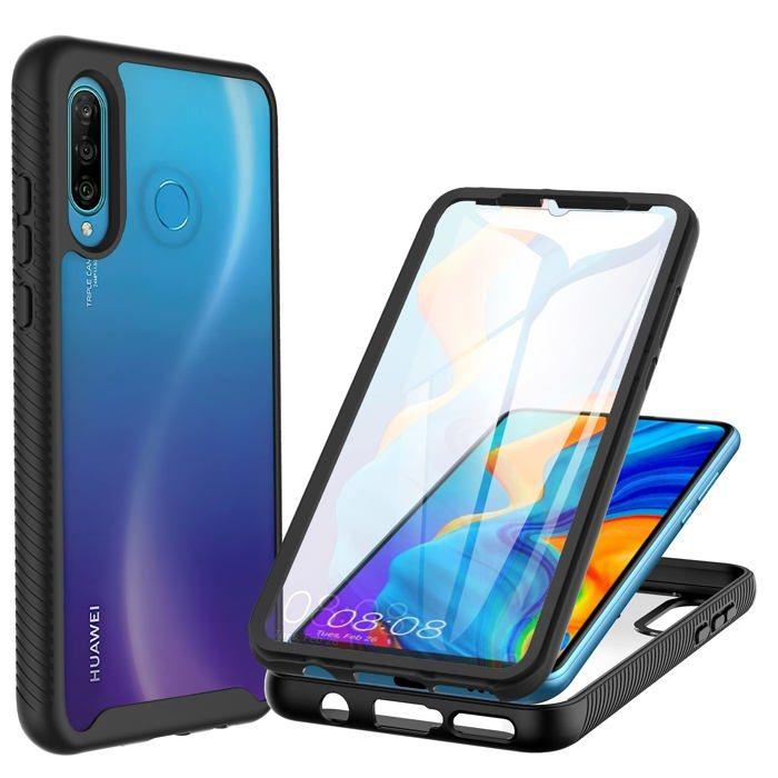 Coque Téléphone - CENHUFO - Huawei P30 Lite - Antichoc 360 Degrés - Protecteur D'écran Intégré - Souple