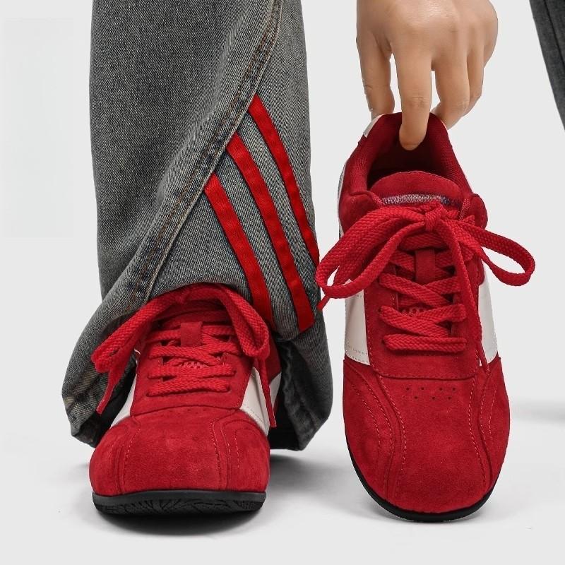

Large size couple red racing shoes men s and women s German training shoes platform summer versatile sports casual board shoes tide 35