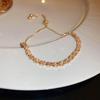 Pulsera coreana ajustable de flor de rombo de circón - Joyería elegante y versátil para mujer