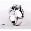 Moissanite Ring PT950 Plated Diamond Wedding Band Stylish Business Mens Ring
