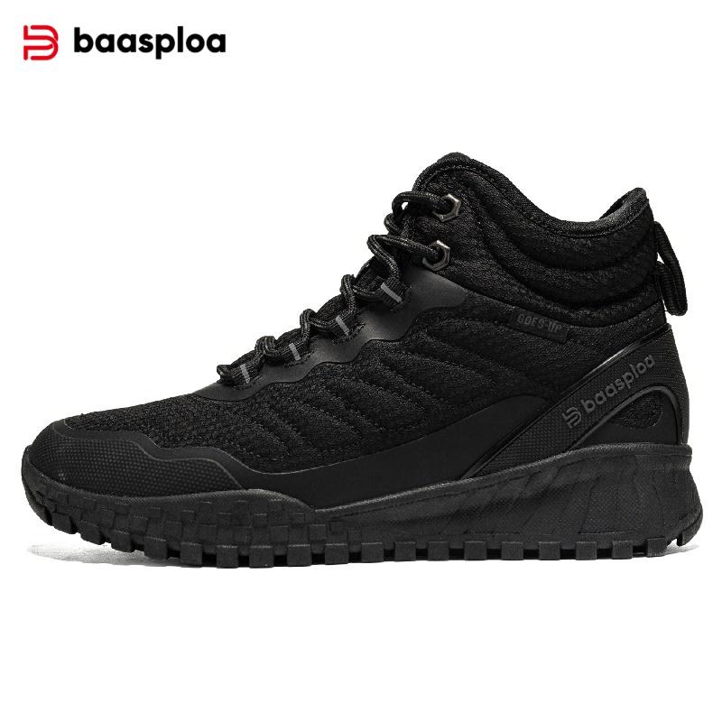 BAASPLOA Women's Winter Waterproof  Warm Plush New Women's Cotton Shoes Winter High Top Cotton Shoes Snow Boots Outdoor Hiking Boots