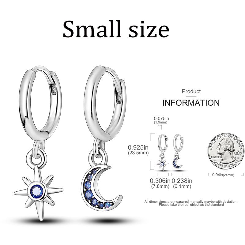 Hoop Earring Copper Original Earring For Woman Star Clover Zircon Pendientes Fine Jewelry