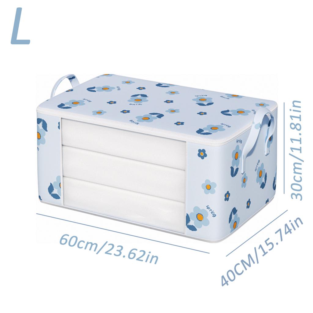 New Flower Visible Quilt Storage Bag With Reinforced Handle For Blanket Comforters Bed Sheets Pillows Toy Dustproof Closet Under-Bed Storage Organizer