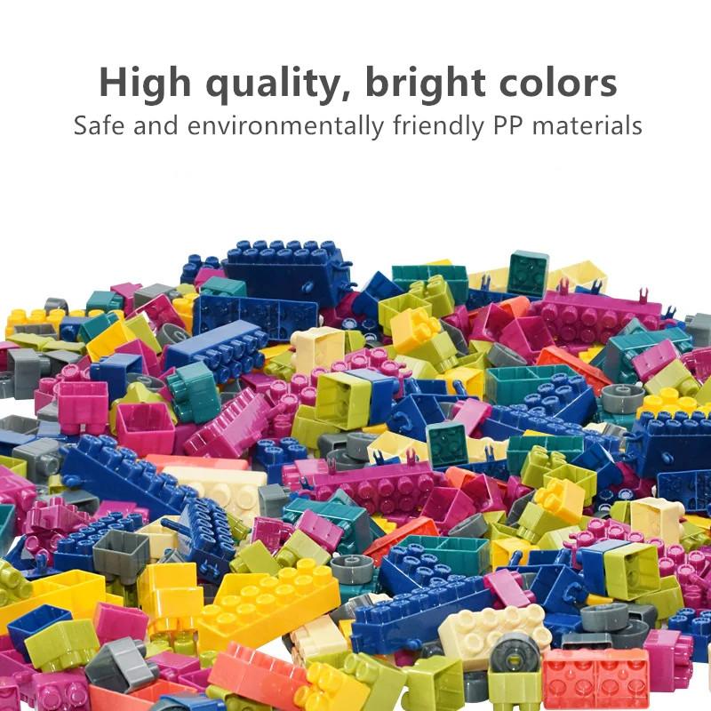 Big Size Building Blocks Puzzle Set DIY Montessori Colorful Creative Bulk Bricks Early Educational Toys for Kids Baby Gift Box