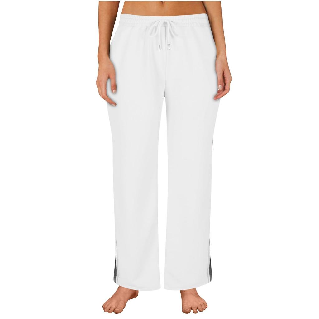 Women's Winter Sweatpants Solid Color Casual Pants Women's Fleece Sweatpants Wide Leg Straight Pants