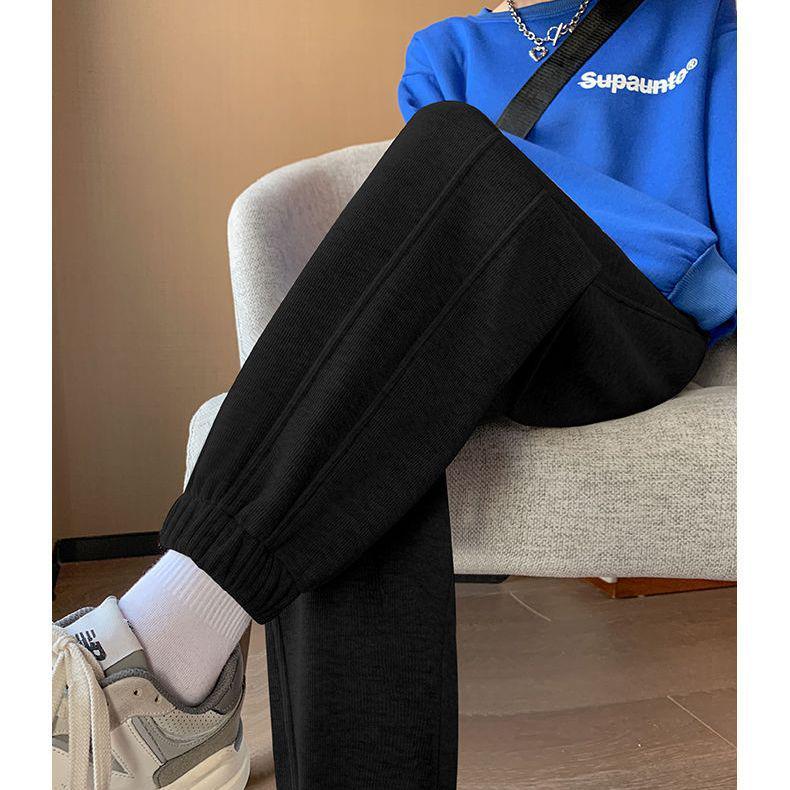 Trendy Korean-Style Autumn/Winter Women's Loose Jogger Pants, Anti-Pill Casual All-Match Sweatpants