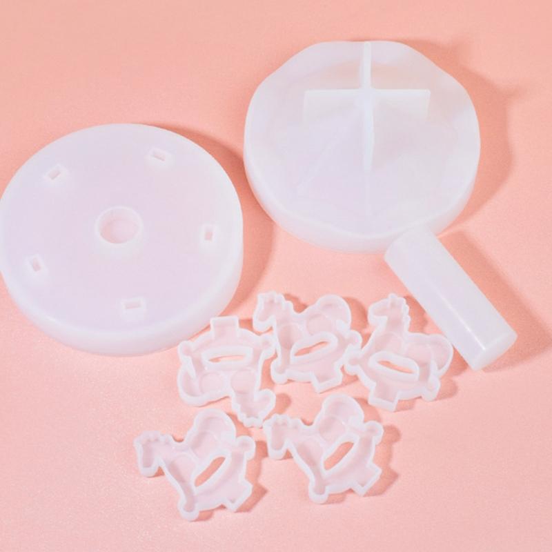 Silicone Mold for Carousel Horse Making Merry-Go-Round Decorating Mold Birthday Gifts Baby Shower Decorations Supply
