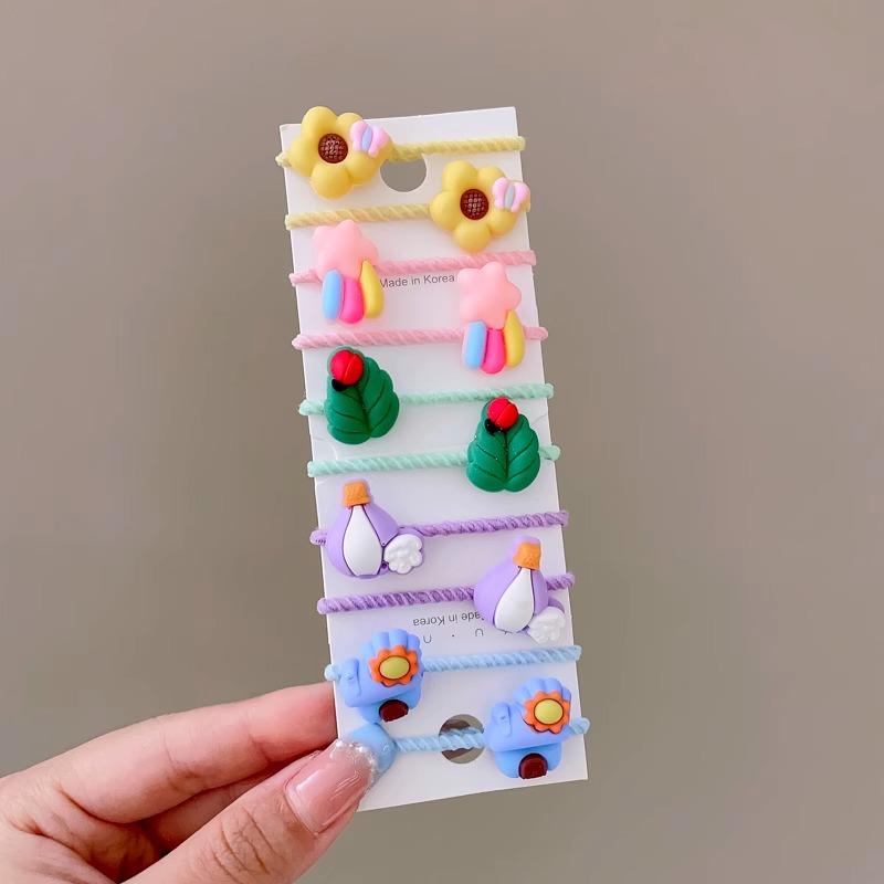 10-30PCS/Set, Cute Cartoon Animals, Hair Bands, Girls, Elastic Rubber Band, Headwear, Hair Accessories