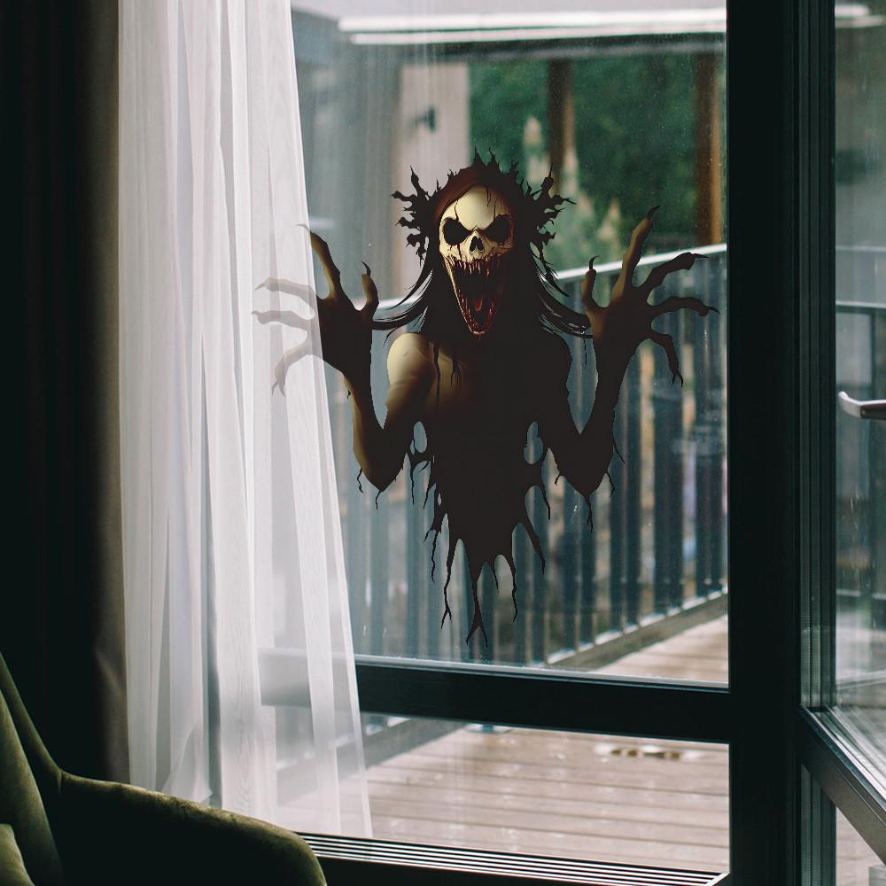 Thrilling Halloween Wall Breaking Zombie Ghost Living Room Home Stickers Decor