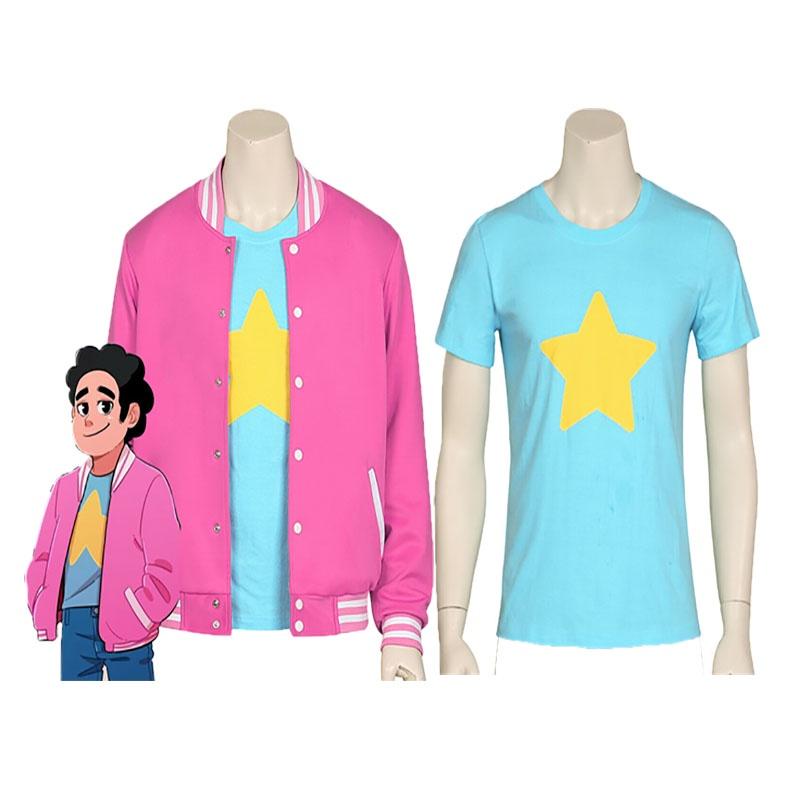 Steven Universe Cosplay Baseballová Uniforma Unisex Tričko Bunda Kostým Sada**