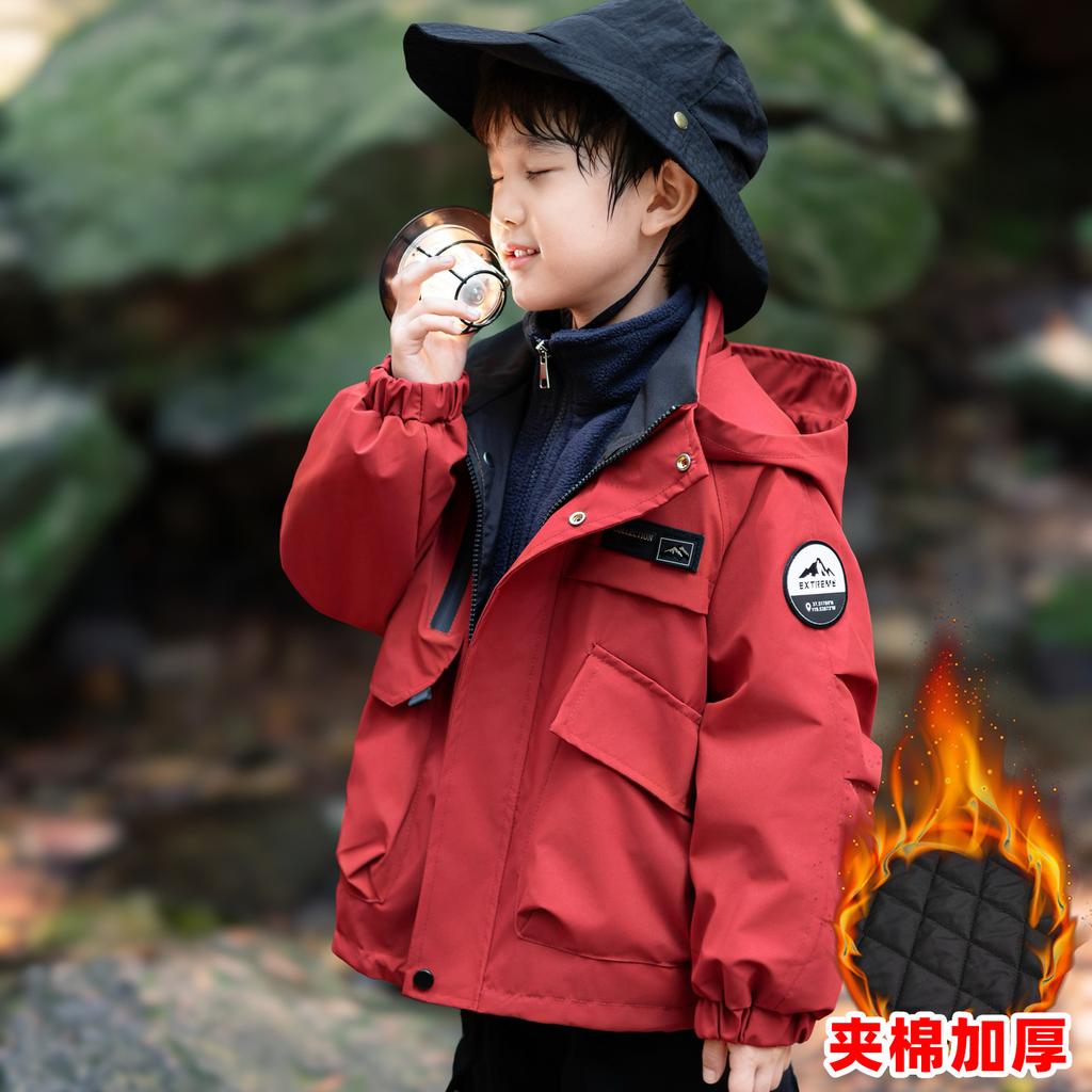 Children's jacket three-in-one windproof waterproof jacket boys autumn clothing ruffian handsome boys outdoor clothes
