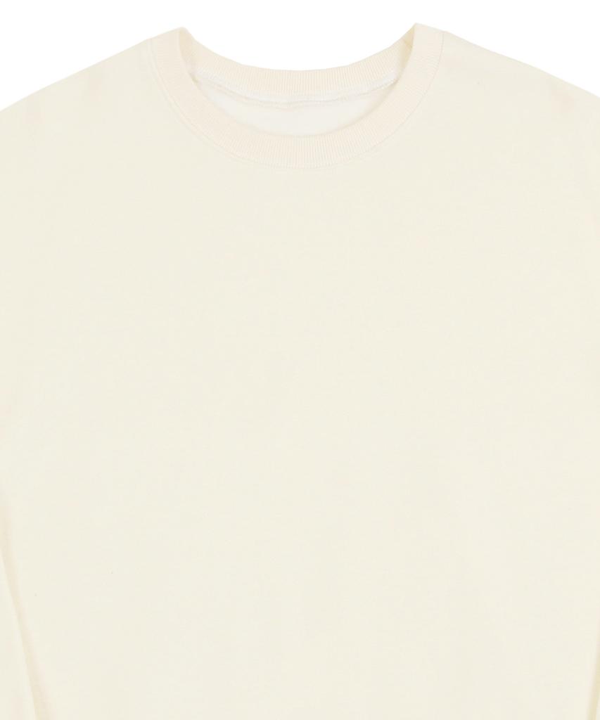 GRAVER [Unisex] Elbow Smile Drawing Sweatshirt_Cream/Green Logo