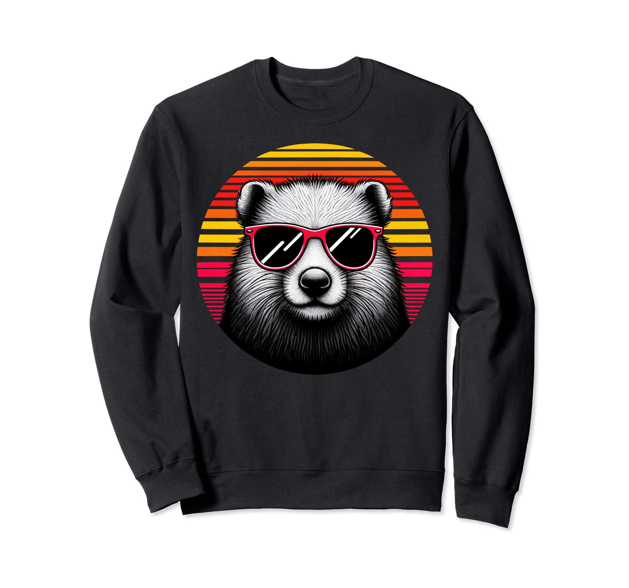 

Wombat Retro Vintage Sunset Animal Sunglasses 70s Sweatshirt