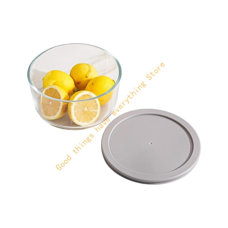 High Temperatures Resistant Glass Container Microwave Safe Clear for Visibilities Leak Proof Seal Stackable 55KF