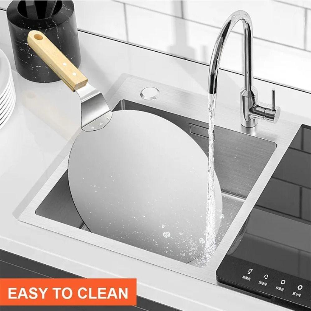 Stainless Steel Pastry Paddle Wooden Handle Cake Shovel Pan Pizza Shovel Spatula  Cake Accessories
