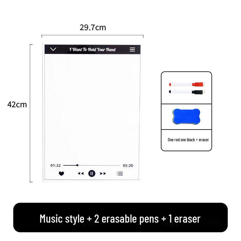 Erasable Magnetic Whiteboard Memo Pad with Cute Black Cat Design