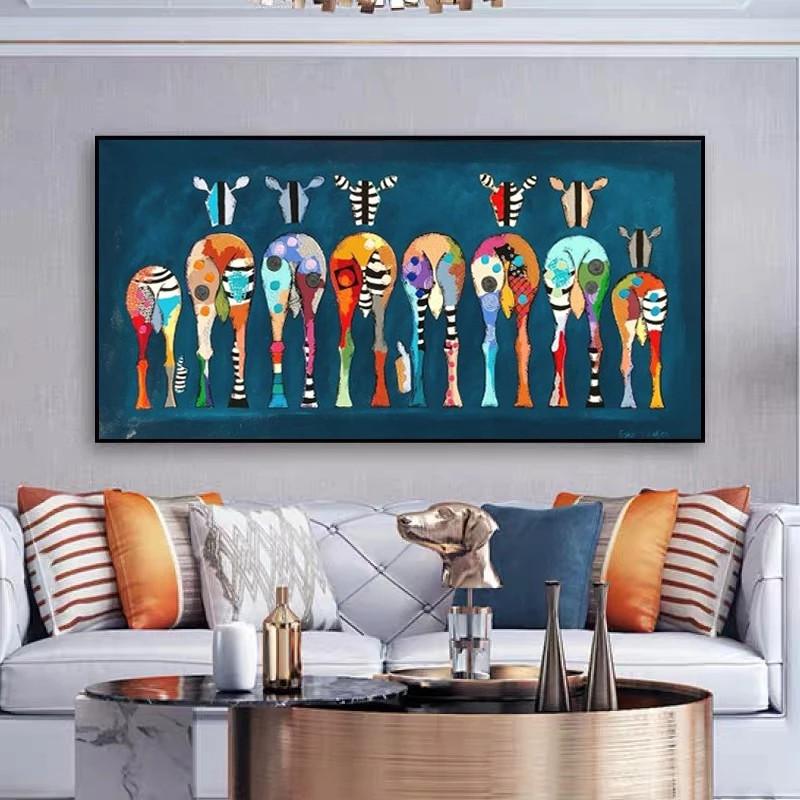 

Большой размер абстрактная зебра граффити животное плакат фреска семейная спальня детская комната украшение стены холст искусство (нет рамки) 21*30cm