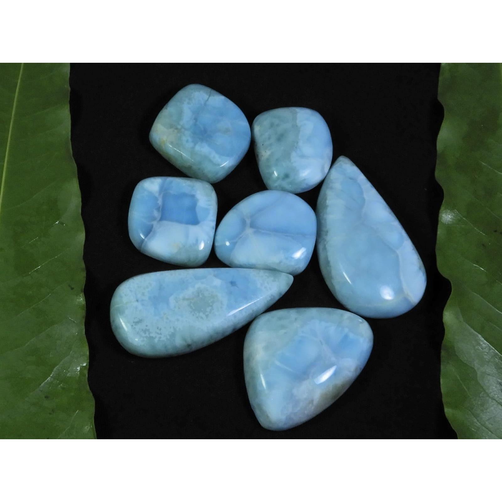 

15X18-17X36ММ Натуральный Ларимар Пектолит Фантазийный Кабошон Свободный Драгоценный Камень 7 Шт. C-54