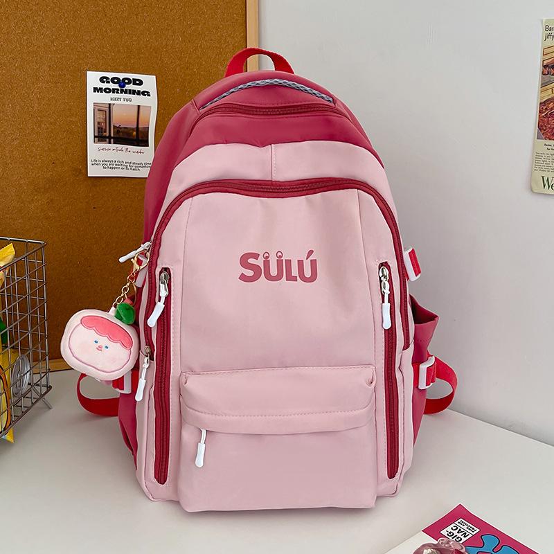 School Bag High Quality High Value Backpack Female High Capacity Junior High School Student Alphabet Backpack Male