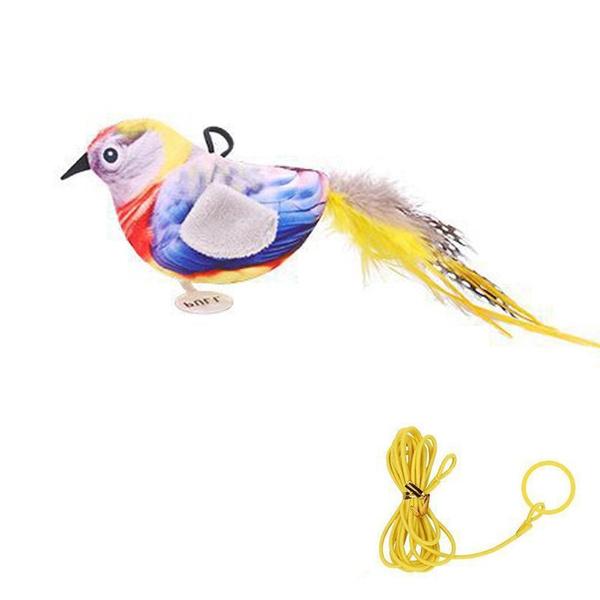 1Pc Cat Toys Hanging Bird, Retractable Cat Teaser Toy, Vivid Chirping, Interactive Catnip Toys for Indoor Cats Kitten Play Chase Exercise