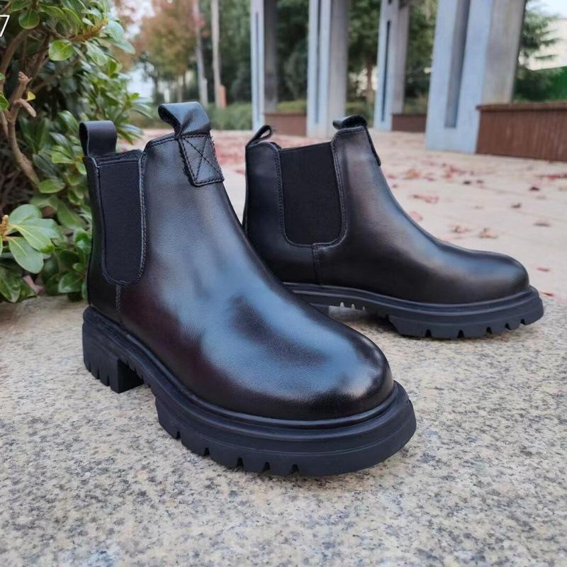 

Зимние сапоги из кожи и шерсти, популярные женские зимние сапоги из бархата и хлопка с мехом, теплые хлопковые сапоги с плоской подошвой 35