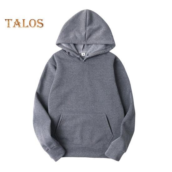 

Unisex Hoodie with Big Front Pocket Drawstring Solid Color Loose Hooded Top Long Sleeves Casual Sport Daily Hoodie M темно-сірий