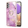 For Samsung Galaxy A33 5G Case with Ring Kickstand Marble Pattern Electroplating TPU Back Cover