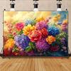 2D Colorful Rose Hydrangea Backdrop for Wedding Photography