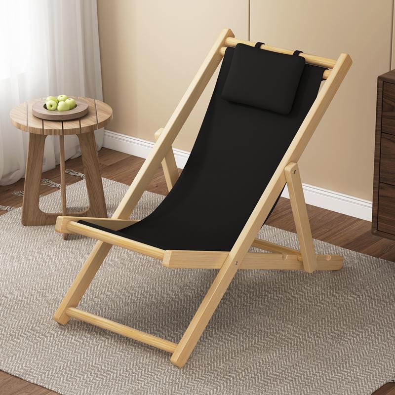 Tumbona de Playa Plegable y Mecedora para Exteriores de Madera Maciza con Lona Oxford