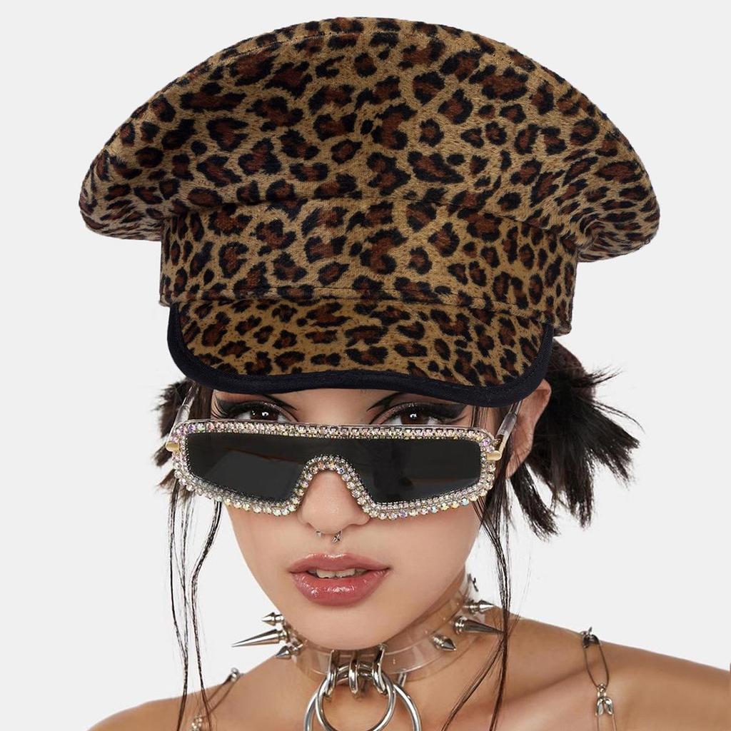 Damen Retro Leopard Print Hip-Hop Hut - Frühling & Sommer Koreanischer Stil