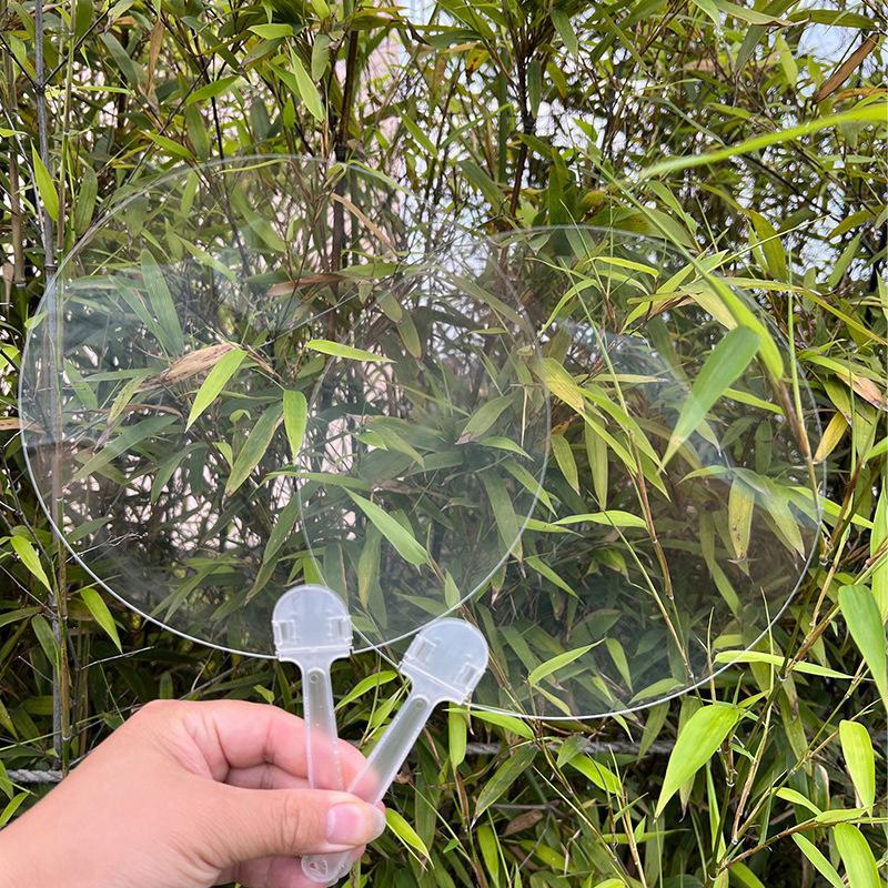 5Pcs Plastics Transparent Blank Fan Children Diy Stage Performance Hand Fan Decor For Diy Craft Make Hand Graffiti Fan