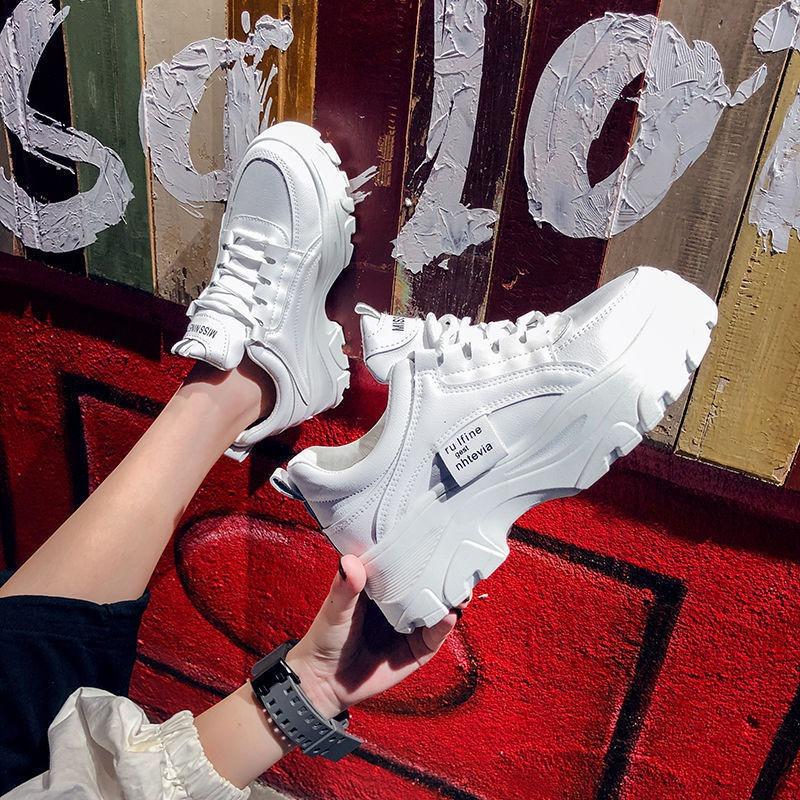 Dad shoes children 2021 new autumn muffin platform student sports little white shoes women's fashion trend