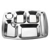 SiShiYanHuo 304 Stainless Steel Rectangular Segmented Dining Tray