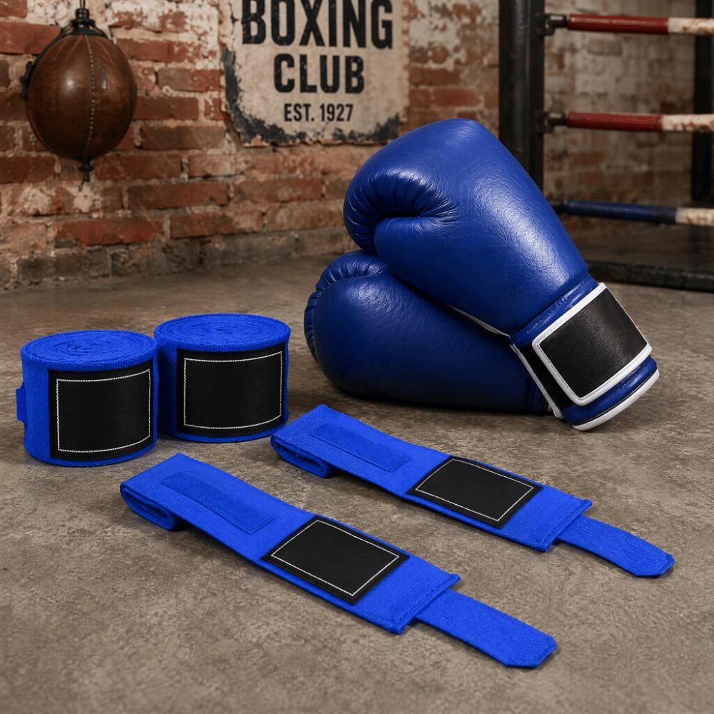 2pcs Blue Color Training Hand Wraps Stretch Fabric Blue Boxing Hand Wraps MMA Sparring