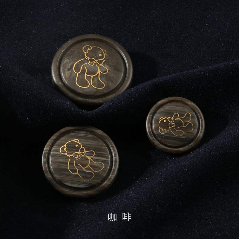 Sweater Button Top Women'S Round Coat Resin Button Cartoon Children'S Button Cardigan Jacket Cute Button High-End