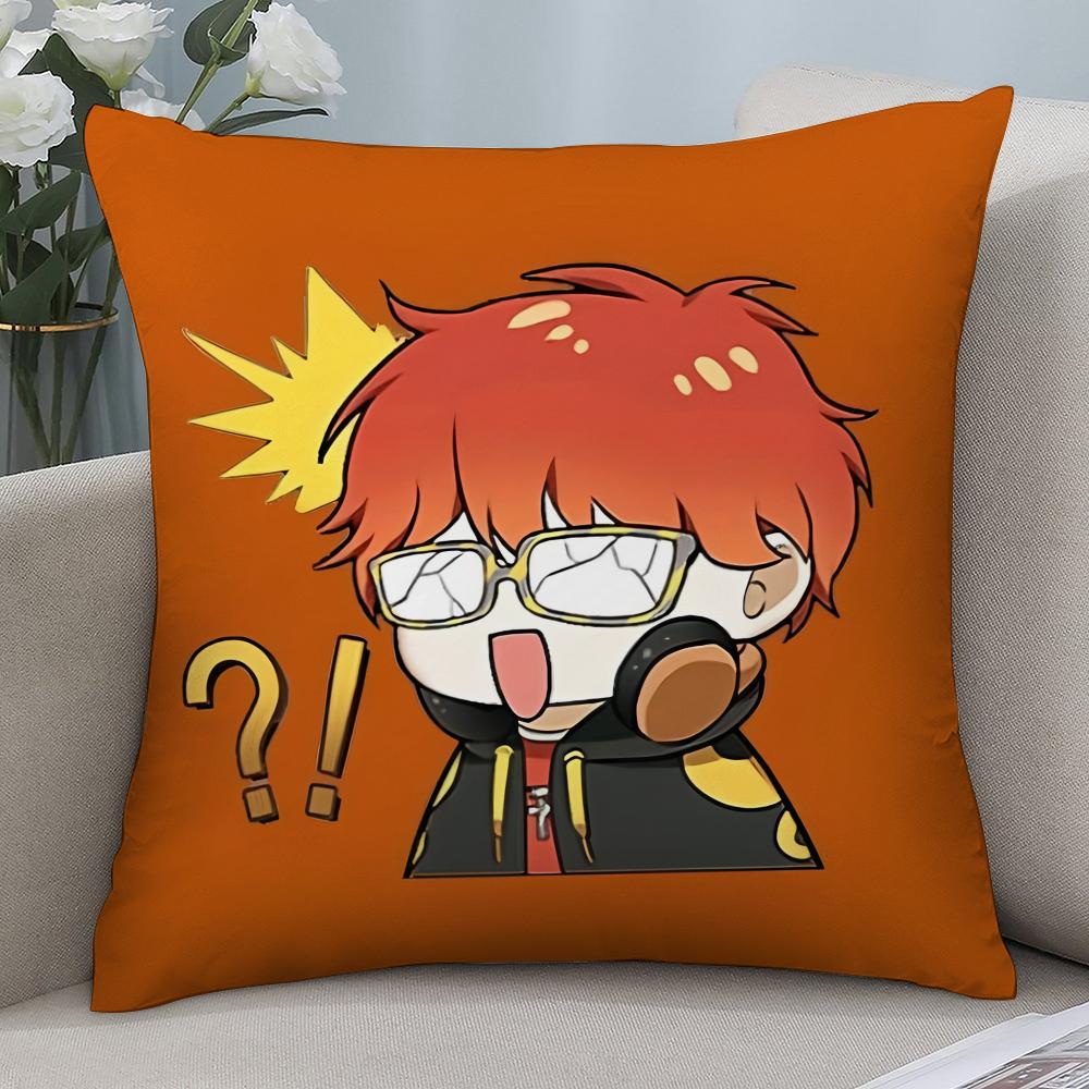 M-Mystic Messenger 707 Pillow Case 3D Print Polyester Fiber 45*45 cm Home Sofa Throw Pillow Cover Decoration Festival Gift
