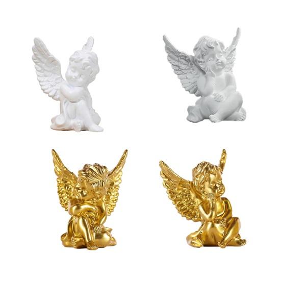 Little Angel Figurine, Resin Cherub Angle Sculpture, Remembrance Healing Sympathy Gift for Bedroom, Shelf, Office Desk Decor