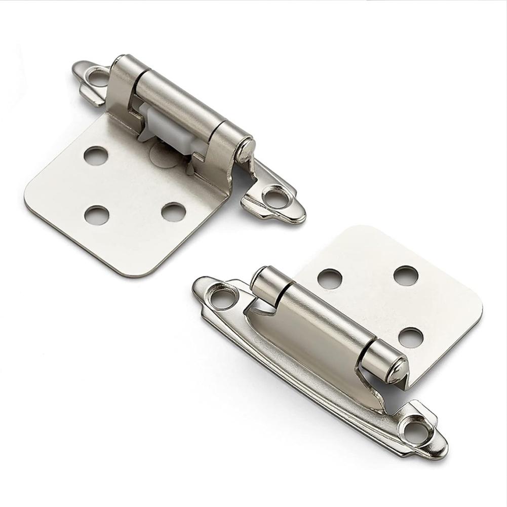 2Pcs American Self Closing Spring Hinge with Screws Cupboard Door Flush Hinges for 1/2In American Cupboard Door