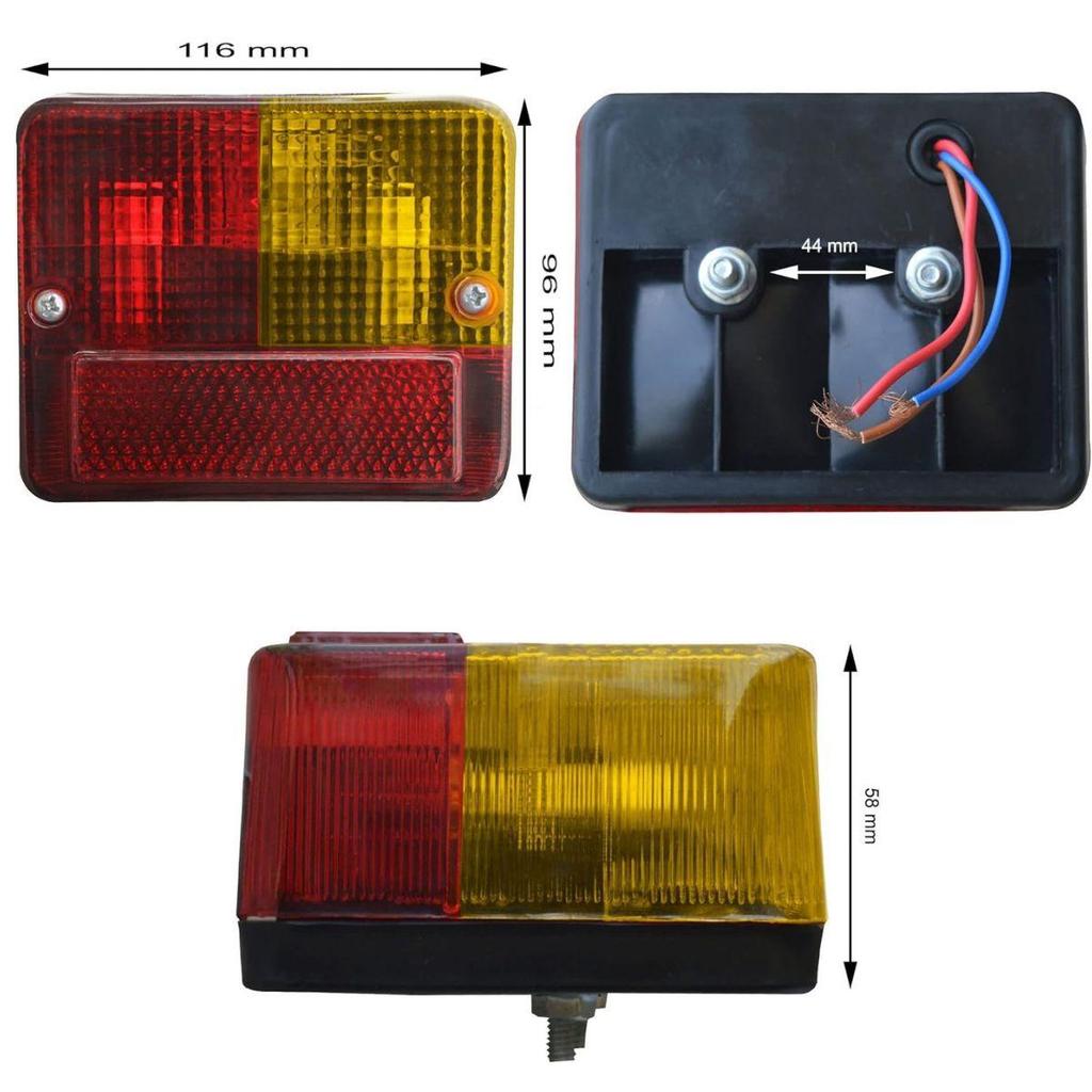 APSMOTIV Para zespołu kierunkowskazu Halogenowe tylne światło zespolone światła błotnika ciągnika płaska podstawa z żarówkami 12V Nadaje się do pojazdów uniwersalnych