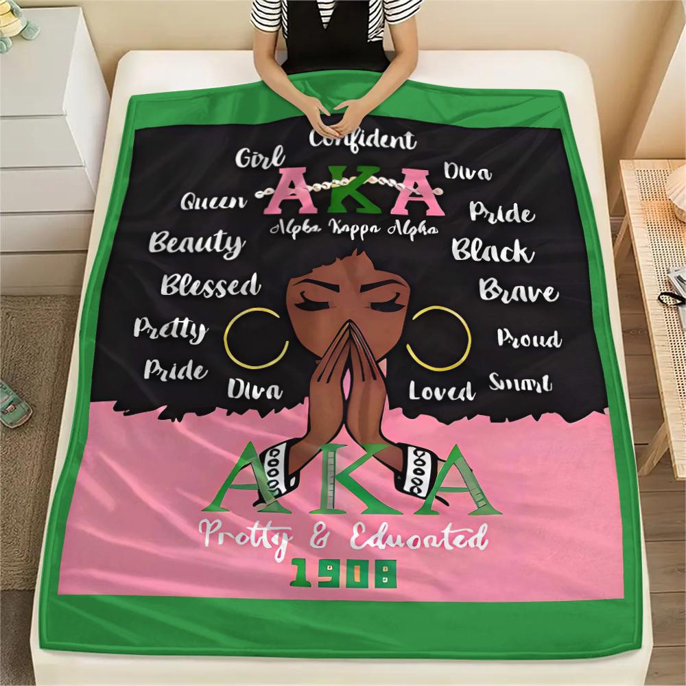 1Pc AKA Print Flannel Blanket, High quality Comfortable for All Seasons, Home Decor, Warmth and Comfort, Perfect for Christmas Gifts