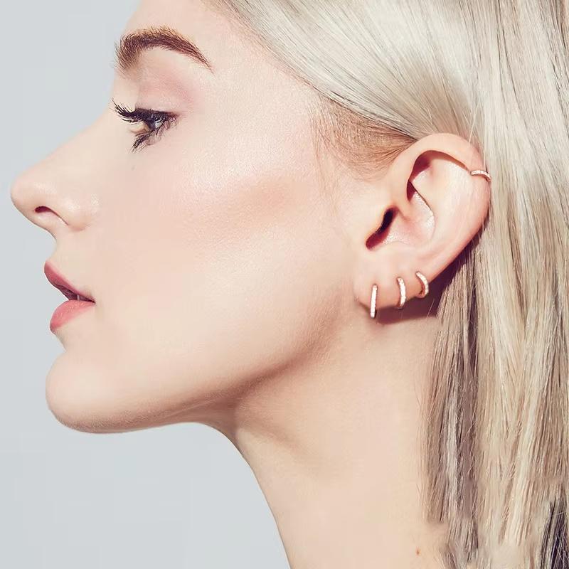1 Set Metal Circle Drop Small Earrings For Women Trend Pendant Piercing Earrings Set Jewelry Gift