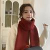 New solid color imitation cashmere scarf women's winter thickened warm versatile advanced sense age reduction cold scarf tide