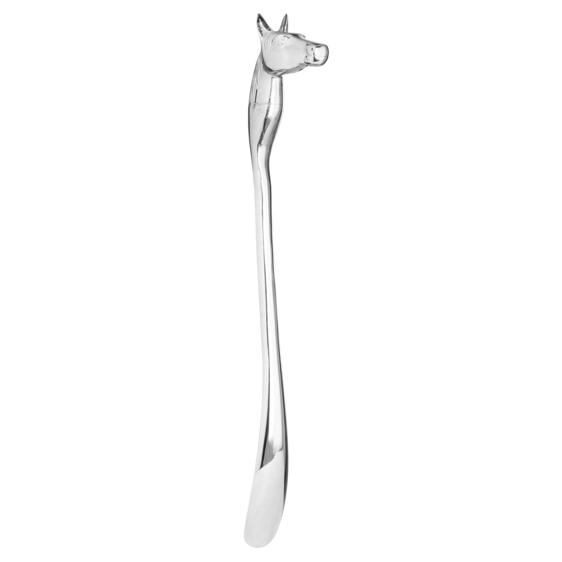 Hill Interiors - Calzador niquelado con cabeza de caballo One Size plata