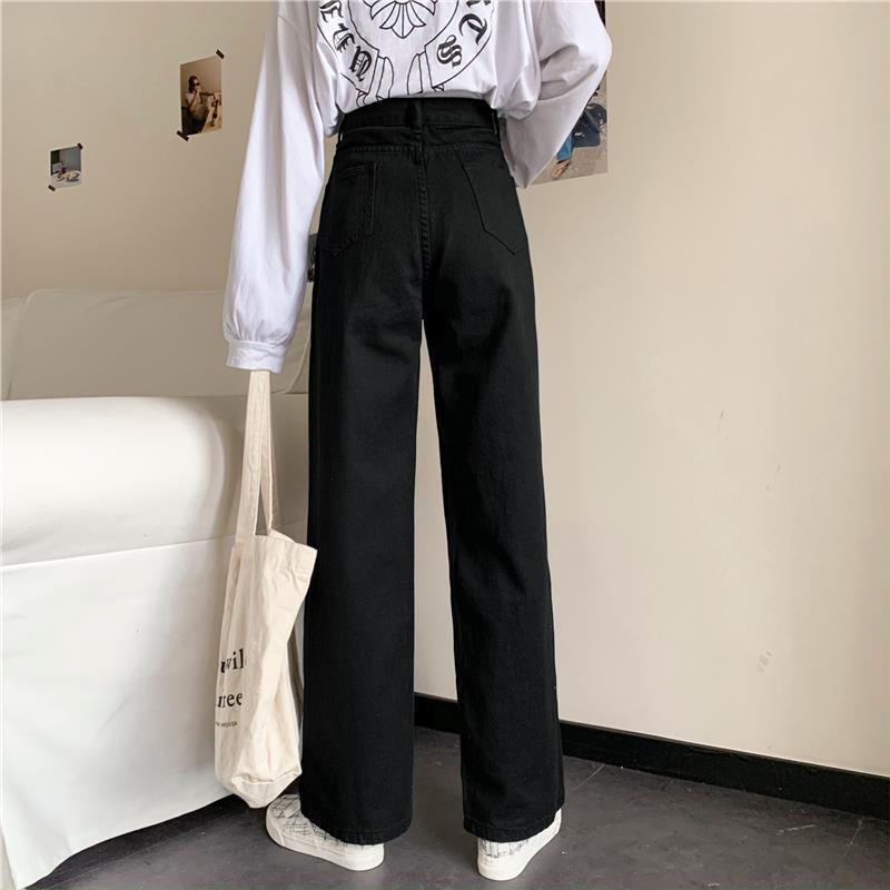 White High-Waisted Loose Straight Jeans: 2023 Trendy Korean-Style Women's Versatile Trousers for Spring and Summer