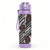 1PC Vintage Stamp Line Texture 750ml Color Plastic Sports Water Bottle Leakproof Flip Straw Lid For Sports Office Home Use