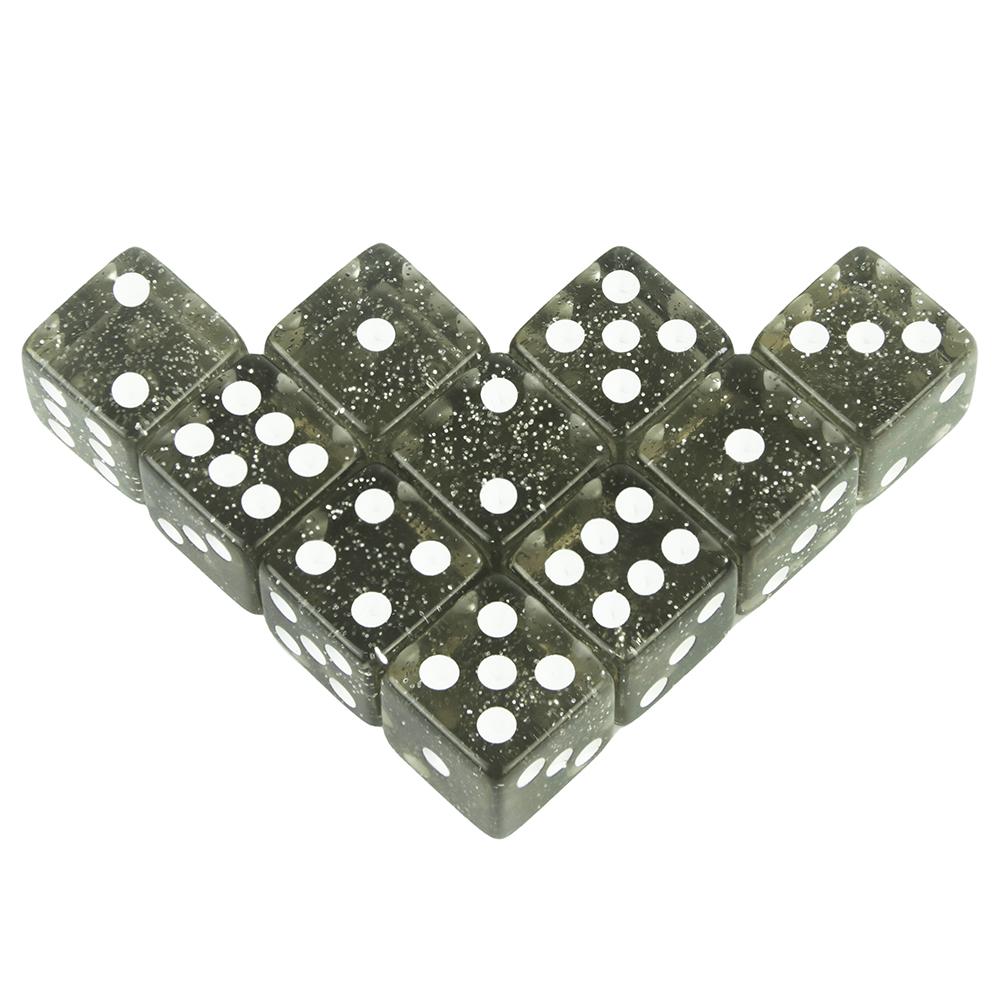 10Pcs/set Role-Playing DND Dice D6 16mm Colored 6-sided Party Game Table Game Acrylic Glitter Polyhedral Dice