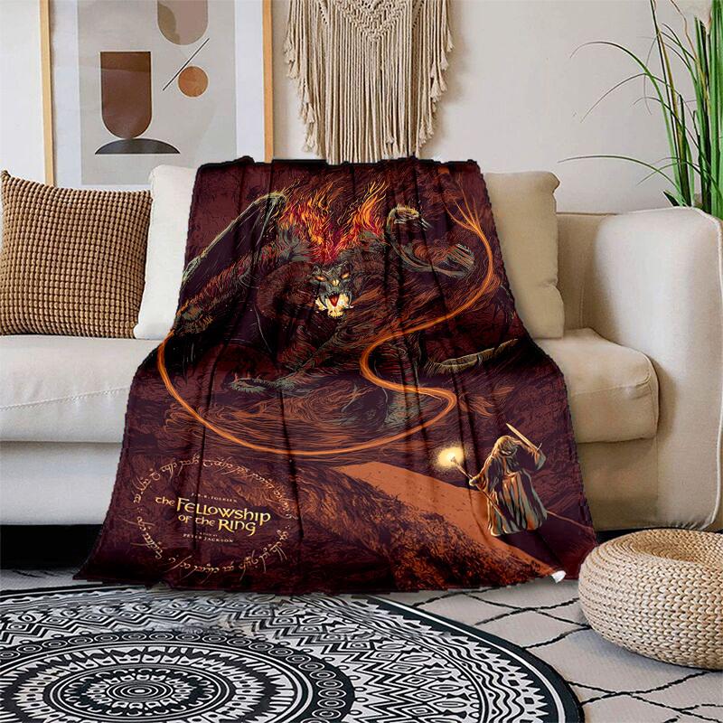 1pc Fellowship of the Ring Cartoon Blanket,Portable Throw for Travel & Camping, All Season Cozy Blanket,Ideal Gift 80cmx120cm
