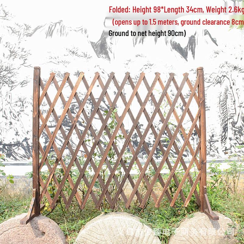 Carbonized Anti-Corrosion Expandable Wooden Fence for Garden, Wedding, or Photography Background