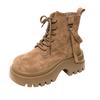 British style platform Martin boots women's 2025 new autumn and winter versatile heightening short boots retro locomotive rhubarb boots